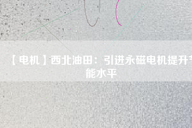 【電機】西北油田:引進(jìn)永磁電機提升節(jié)能水平 - TECO東元電機 | 變頻器·伺服電機·減速機·電機解決方案