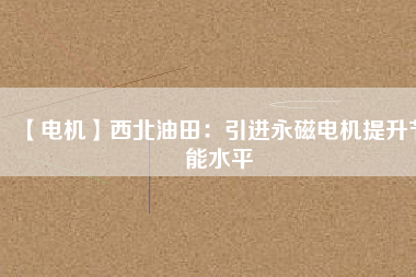 【電機】西北油田:引進(jìn)永磁電機提升節(jié)能水平 - TECO東元電機 | 變頻器·伺服電機·減速機·電機解決方案