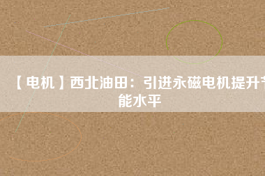 【電機】西北油田:引進(jìn)永磁電機提升節(jié)能水平 - TECO東元電機 | 變頻器·伺服電機·減速機·電機解決方案