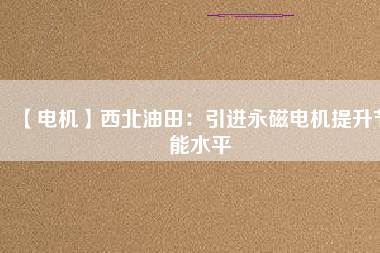 【電機】西北油田:引進(jìn)永磁電機提升節(jié)能水平 - TECO東元電機 | 變頻器·伺服電機·減速機·電機解決方案