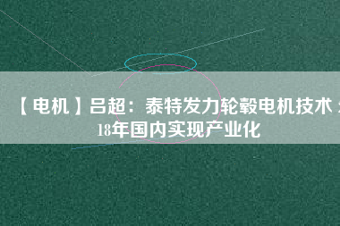 【電機】呂超：泰特發(fā)力輪轂電機技術(shù) 2018年國內(nèi)實現(xiàn)產(chǎn)業(yè)化 - TECO東元電機 | 變頻器·伺服電機·減速機·電機解決方案