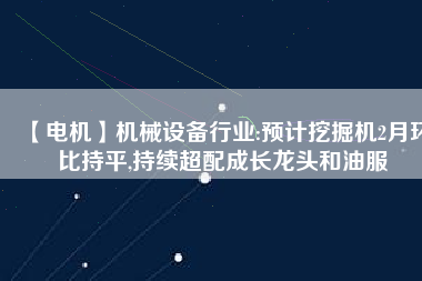 【電機(jī)】機(jī)械設(shè)備行業(yè):預(yù)計(jì)挖掘機(jī)2月環(huán)比持平,持續(xù)超配成長(zhǎng)龍頭和油服 - TECO東元電機(jī) | 變頻器·伺服電機(jī)·減速機(jī)·電機(jī)解決方案