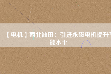 【電機】西北油田:引進(jìn)永磁電機提升節(jié)能水平 - TECO東元電機 | 變頻器·伺服電機·減速機·電機解決方案