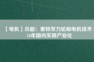 【電機】呂超：泰特發(fā)力輪轂電機技術(shù) 2018年國內(nèi)實現(xiàn)產(chǎn)業(yè)化 - TECO東元電機 | 變頻器·伺服電機·減速機·電機解決方案