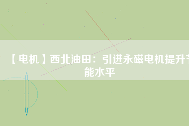 【電機】西北油田:引進(jìn)永磁電機提升節(jié)能水平 - TECO東元電機 | 變頻器·伺服電機·減速機·電機解決方案