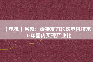 【電機】呂超：泰特發(fā)力輪轂電機技術(shù) 2018年國內(nèi)實現(xiàn)產(chǎn)業(yè)化 - TECO東元電機 | 變頻器·伺服電機·減速機·電機解決方案