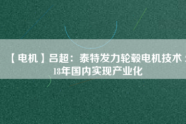 【電機】呂超：泰特發(fā)力輪轂電機技術(shù) 2018年國內(nèi)實現(xiàn)產(chǎn)業(yè)化 - TECO東元電機 | 變頻器·伺服電機·減速機·電機解決方案