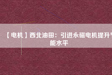 【電機】西北油田:引進(jìn)永磁電機提升節(jié)能水平 - TECO東元電機 | 變頻器·伺服電機·減速機·電機解決方案