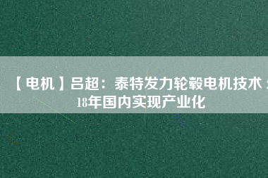 【電機】呂超：泰特發(fā)力輪轂電機技術(shù) 2018年國內(nèi)實現(xiàn)產(chǎn)業(yè)化 - TECO東元電機 | 變頻器·伺服電機·減速機·電機解決方案