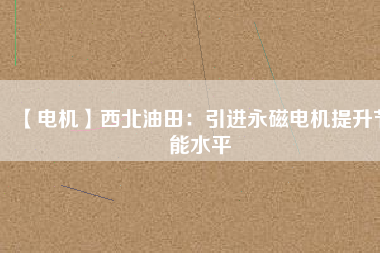 【電機】西北油田:引進(jìn)永磁電機提升節(jié)能水平 - TECO東元電機 | 變頻器·伺服電機·減速機·電機解決方案