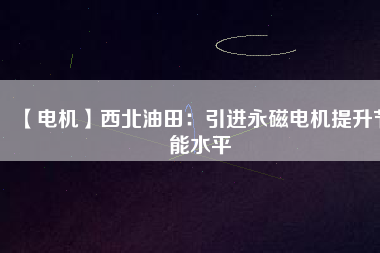 【電機】西北油田:引進(jìn)永磁電機提升節(jié)能水平 - TECO東元電機 | 變頻器·伺服電機·減速機·電機解決方案