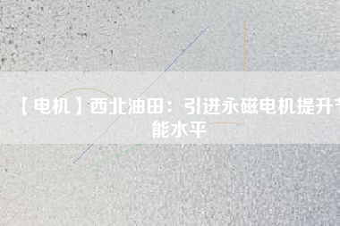 【電機】西北油田:引進(jìn)永磁電機提升節(jié)能水平 - TECO東元電機 | 變頻器·伺服電機·減速機·電機解決方案