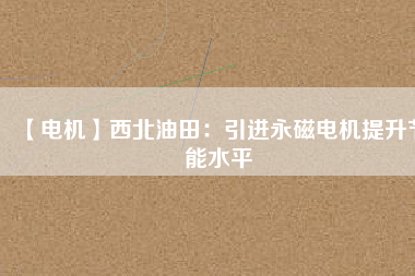 【電機】西北油田:引進(jìn)永磁電機提升節(jié)能水平 - TECO東元電機 | 變頻器·伺服電機·減速機·電機解決方案