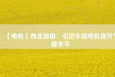 【電機】西北油田:引進(jìn)永磁電機提升節(jié)能水平 - TECO東元電機 | 變頻器·伺服電機·減速機·電機解決方案