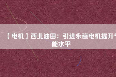 【電機】西北油田:引進(jìn)永磁電機提升節(jié)能水平 - TECO東元電機 | 變頻器·伺服電機·減速機·電機解決方案