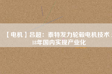 【電機】呂超：泰特發(fā)力輪轂電機技術(shù) 2018年國內(nèi)實現(xiàn)產(chǎn)業(yè)化 - TECO東元電機 | 變頻器·伺服電機·減速機·電機解決方案