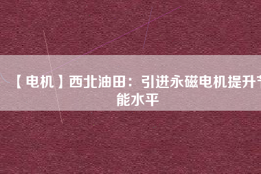 【電機】西北油田:引進(jìn)永磁電機提升節(jié)能水平 - TECO東元電機 | 變頻器·伺服電機·減速機·電機解決方案