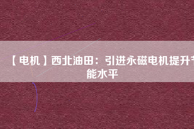 【電機】西北油田:引進(jìn)永磁電機提升節(jié)能水平 - TECO東元電機 | 變頻器·伺服電機·減速機·電機解決方案