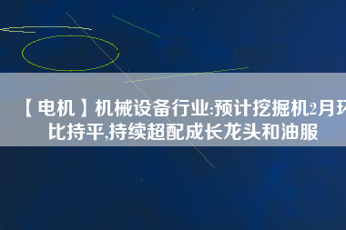 【電機(jī)】機(jī)械設(shè)備行業(yè):預(yù)計(jì)挖掘機(jī)2月環(huán)比持平,持續(xù)超配成長(zhǎng)龍頭和油服 - TECO東元電機(jī) | 變頻器·伺服電機(jī)·減速機(jī)·電機(jī)解決方案