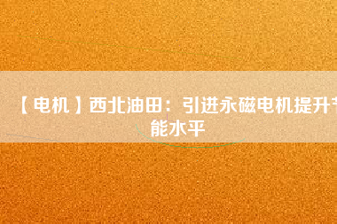 【電機】西北油田:引進(jìn)永磁電機提升節(jié)能水平 - TECO東元電機 | 變頻器·伺服電機·減速機·電機解決方案