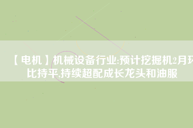 【電機(jī)】機(jī)械設(shè)備行業(yè):預(yù)計(jì)挖掘機(jī)2月環(huán)比持平,持續(xù)超配成長(zhǎng)龍頭和油服 - TECO東元電機(jī) | 變頻器·伺服電機(jī)·減速機(jī)·電機(jī)解決方案