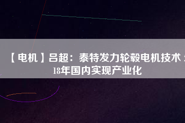 【電機】呂超：泰特發(fā)力輪轂電機技術(shù) 2018年國內(nèi)實現(xiàn)產(chǎn)業(yè)化 - TECO東元電機 | 變頻器·伺服電機·減速機·電機解決方案