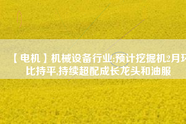 【電機(jī)】機(jī)械設(shè)備行業(yè):預(yù)計(jì)挖掘機(jī)2月環(huán)比持平,持續(xù)超配成長(zhǎng)龍頭和油服 - TECO東元電機(jī) | 變頻器·伺服電機(jī)·減速機(jī)·電機(jī)解決方案