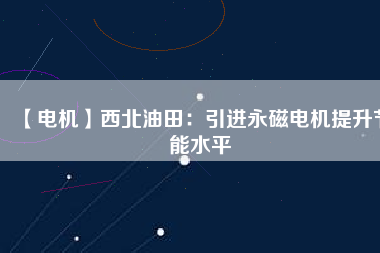 【電機】西北油田:引進(jìn)永磁電機提升節(jié)能水平 - TECO東元電機 | 變頻器·伺服電機·減速機·電機解決方案