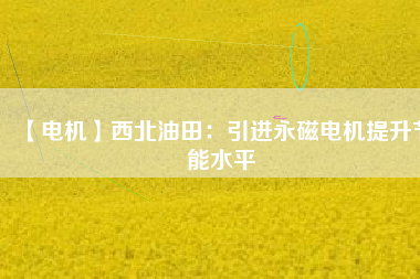 【電機】西北油田:引進(jìn)永磁電機提升節(jié)能水平 - TECO東元電機 | 變頻器·伺服電機·減速機·電機解決方案