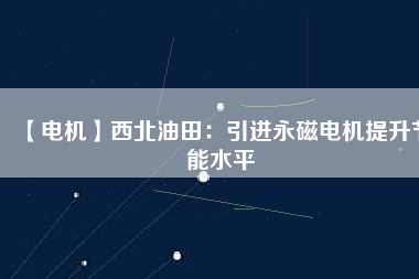 【電機】西北油田:引進(jìn)永磁電機提升節(jié)能水平 - TECO東元電機 | 變頻器·伺服電機·減速機·電機解決方案