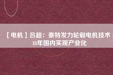 【電機】呂超：泰特發(fā)力輪轂電機技術(shù) 2018年國內(nèi)實現(xiàn)產(chǎn)業(yè)化 - TECO東元電機 | 變頻器·伺服電機·減速機·電機解決方案
