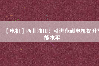 【電機】西北油田:引進(jìn)永磁電機提升節(jié)能水平 - TECO東元電機 | 變頻器·伺服電機·減速機·電機解決方案